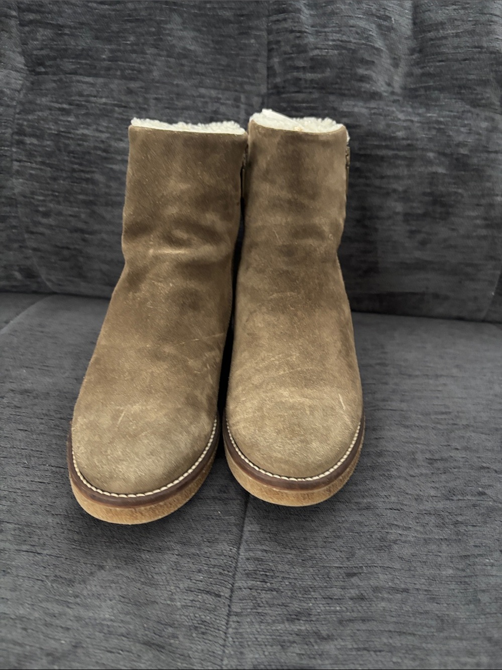 ITALEAU Winter Suede Ankle Boots in Brown